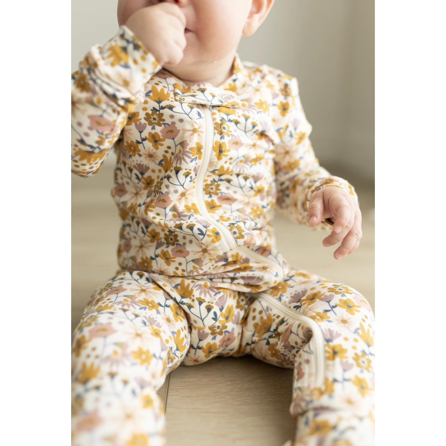 Among the Wildflowers Zip Up Romper Footie image 2