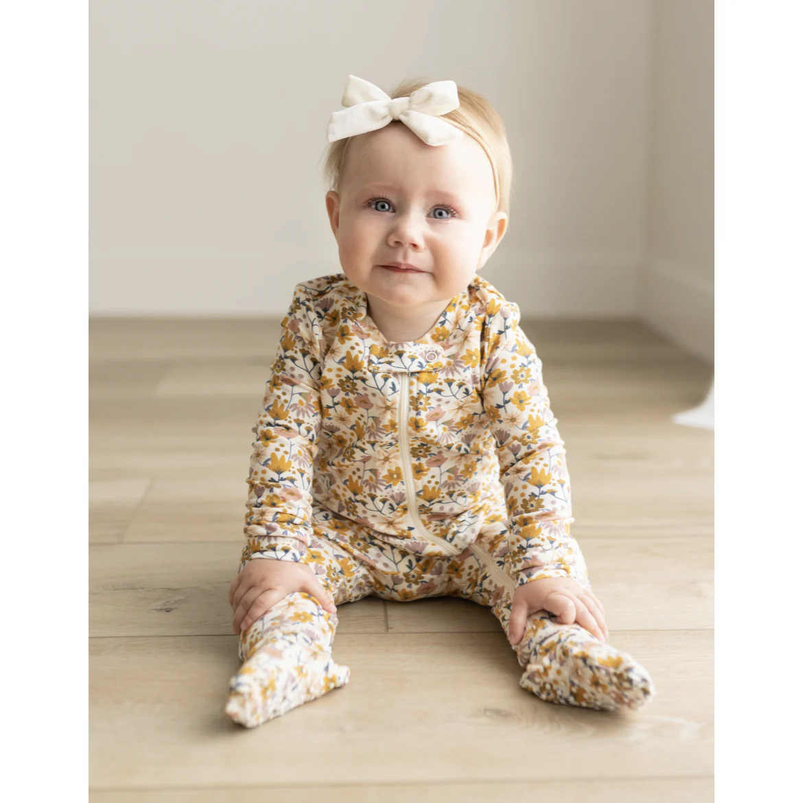 Among the Wildflowers Zip Up Romper Footie image 1